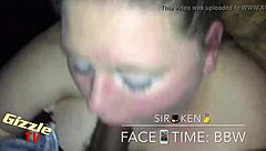 White BBW sloppy blowjob