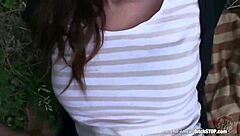 Cute Czech brunette bitch gets fucked outdoors in POV