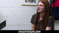 Officer billy boston catches his coworker jane rogers giving a handjob in the garage