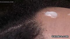 Spicy stunner gulps cum shots on her face in blowbang bukkake