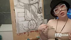 amateurs with glasses oil their perky tits in homemade setting