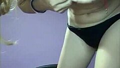 Milf Sucks on Her Big Natural Tits in Bedroom Bed, Focusing on Nipples and Panties Solo