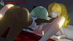 Yang and Emerald Engage in Intense Lesbian Pussy Licking in Hentai Anime