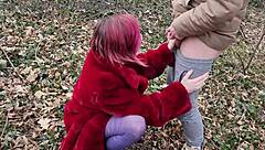 Fan Fucks Sexy Milf Outdoors Next to Highway with Squirting and Blowjob