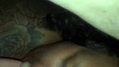 Interracial beauty gives a sloppy blowjob to her man