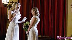 Coco Lovelock and Katie Morgan lavishing each other's bodies.