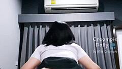 Thai girl surprises with creampie technique