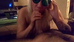 Big tits and big cock in a passionate blowjob
