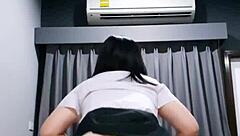 Asian sissy slut gets creampied in steamy video