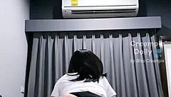 Thai girl surprises with creampie technique