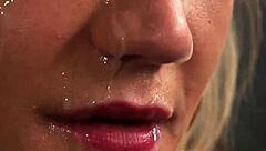 Foxy Hottie Swallows Jizz Load Eagerly