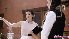 aria lee and alexia anders turn chaotic scuffle into intimate lesbian exploration with shaved pussies and orgasms