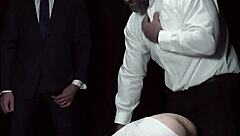 Horny priest watches missionary boy get bareback fucked