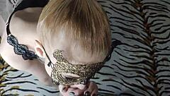 This hot blonde performs a deep wet blowjob