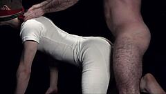 Horny priest watches missionary boy get bareback fucked