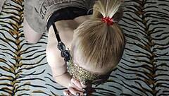 This hot blonde performs a deep wet blowjob