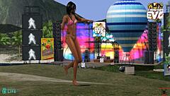 Beach babe's dance moves in Second Life
