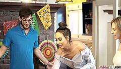 anya olsen and samantha hayes as stepsisters celebrate cinco de mayo