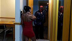 deadpool seduces married women while their cuckold husbands watch, confessing her love for fucking others in intense anal scenes