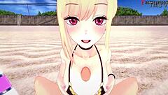 Marin Kitagawa's Beach Bikini Scene In My Dress-Up Darling Hentai Pov