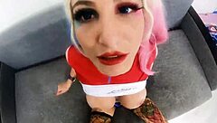Watch Harley Quinn in her sexiest costume with big boobs and ass