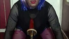 shy sissy crossdresser endures humiliating anal insertion in homemade bisexual scene