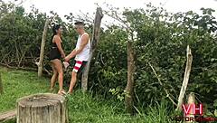 Tattooed 18-year-old gets barebacked on the beach by a muscular guy