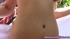 paid teen gets facialized in pov style outdoors