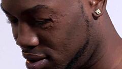 Twink gets spitroasted by big black cocks