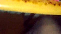 Where does the girl cum with big black cock?