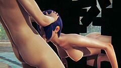 Genshin Impact Xiangling gets blowjob fucked creampied in spa