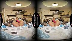 i'm lika luna, a blonde fuck doll masturbating with toys in vr, feeling sexy in fishnets and stockings