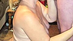 Cumshot on her pregnant tits