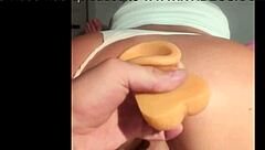 Amateur MILF gets double penetrated with dildos