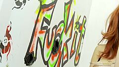 busty redhead hottie gets her pussy and mouth stuffed with a cock