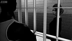 Petite redhead prison prostitute teases with deepthroat blowjob before receiving cum in hardcore scene