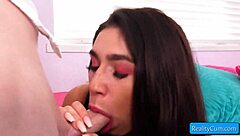 Horny sexy brunette teen 18+ager mackenzie moss swallow fat cock pov style and get her pussy eaten.