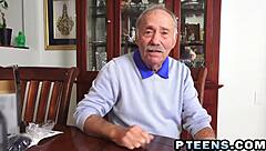 Young Petite Teen Sucking Deepthroat Blowjob On Old Cock