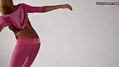 Ballerina Zinka Korzinkina performs acrobatic stunts in the nude