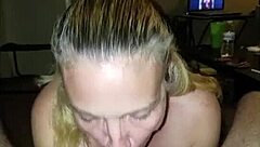 Blonde Slut Wife Deepthroats And Face Fucks Husband's Cock