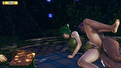 this hentai babe gets fucked hard in the green forest