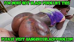 Black amateur slut gives a deepthroat blowjob in HD
