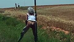 Staci rides ass cowgirl in public outdoor fetish