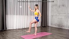 Beautiful Korean Yoga Girl in Action
