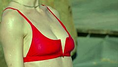 Blonde Zazie devours Aaron's monster cock with her mouth