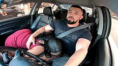 Natzinha Morena forgets bank password and licks pussy to pay Uber fare outdoors
