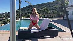 Backstage with Savannah Bond, a curvy MILF with big boobs