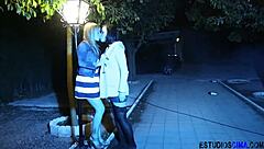 Brunette student gets fucked hard by security guard