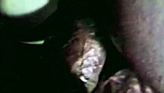 Hairy British babe gets double penetrated in antique porn video