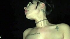 my latina with perfect natural tits riding big white dick outdoors